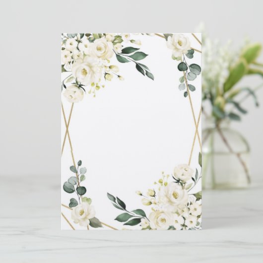 Invitacion Flores Blancas para boda Kaart (Staand voorkant)