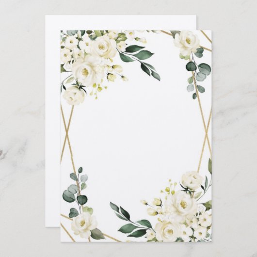 Invitacion Flores Blancas para boda Kaart (Voorkant / Achterkant)