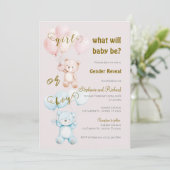 Invitación Gender Reveal Invitation Kaart (Staand voorkant)