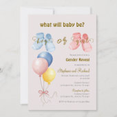 Invitación Gender Reveal Invitation Kaart (Voorkant)