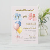 Invitación Gender Reveal Invitation Kaart (Staand voorkant)