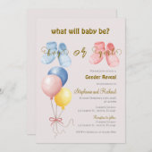 Invitación Gender Reveal Invitation Kaart (Voorkant / Achterkant)