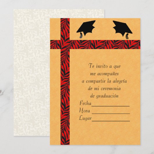 Invitacion Graduacion 1 Kaart (Voorkant / Achterkant)