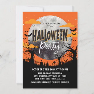 Invitación Halloween Party Invitation Kaart