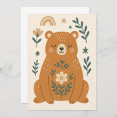 Invitación infantil – Osito Nórdico Kaart (Voorkant / Achterkant)