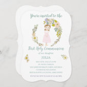 Invitación JULIA Primera Comunión Kaart (Voorkant / Achterkant)