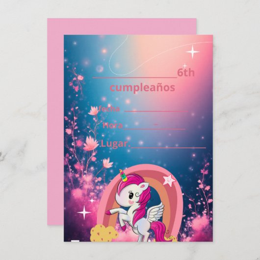 Invitacion Kaart (Voorkant / Achterkant)