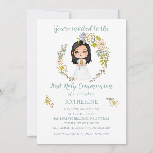 Invitación KATHERINE Primera Comunión Kaart (Voorkant)