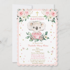 Invitación Koala para el bautizo de nuestra hija Kaart