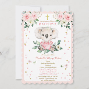 Invitación Koala para el bautizo de nuestra hija Kaart