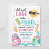 Invitación Let's get cool in the Pool birthday inv Kaart (Voorkant)