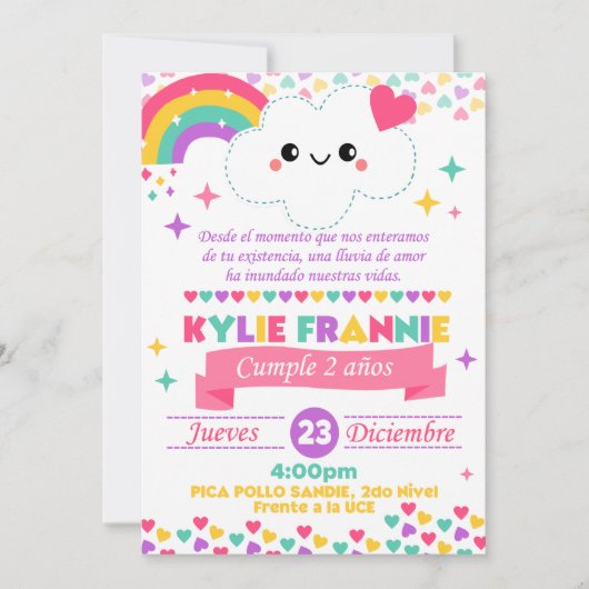 Invitación lluvia de amor  kaart (Voorkant)