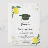 Invitación Mediterranean Lemon Graduation Invitati Kaart (Voorkant)