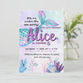 Invitación Mermaid invite for birthday parties Kaart (Staand voorkant)