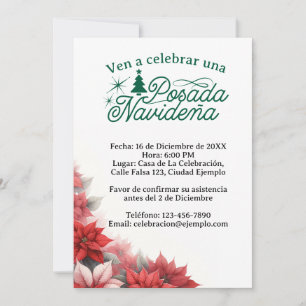 Invitación Mexican Posada Navideña Spaans Kaart