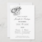 Invitación minimalista con anillo para boda kaart (Voorkant)