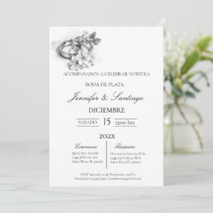 Invitación minimalista con anillo para boda kaart