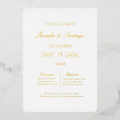 Invitación minimalista gouden folie para boda uitnodiging (Voorkant)