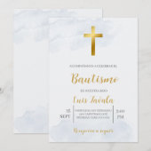 Invitación minimalista para bautismo kaart (Voorkant / Achterkant)