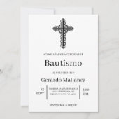 Invitación minimalista para bautismo uitnodiging (Voorkant)
