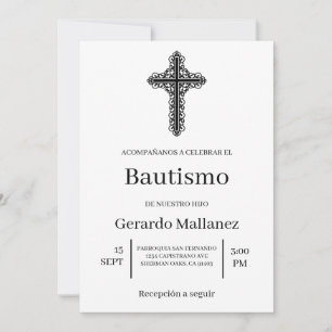 Invitación minimalista para bautismo uitnodiging