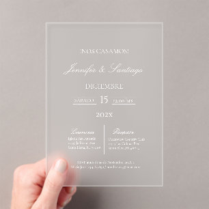 Invitación minimalista para boda acryl uitnodigingen