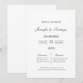 Invitación minimalista para boda kaart (Voorkant / Achterkant)