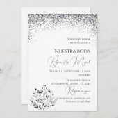 Invitación Minimalistic Spanish Wedding Invitation Kaart (Voorkant / Achterkant)