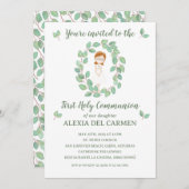 Invitación modelo Alexia Primera Comunión Kaart (Voorkant / Achterkant)