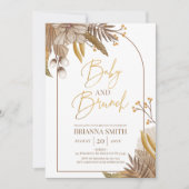 Invitación Modern Boho Floral Brunch Invitation Kaart (Voorkant)