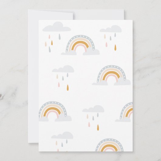 Invitación Modern Rainbow Invitation Birthday Kaart (Achterkant)