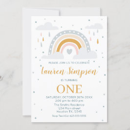 Invitación Modern Rainbow Invitation Birthday Kaart