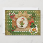 Invitación Navidad estilo scrapbooking vintag Kaart (Voorkant)