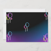 Invitación Neon Glow - Birthday Party with Photo Kaart (Achterkant)