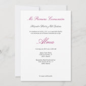 Invitación Niña Primera Comunión con Orla Floral (Achterkant)