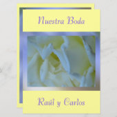 Invitación - Nuestra Boda - Amarilla y Azul Kaart (Voorkant / Achterkant)