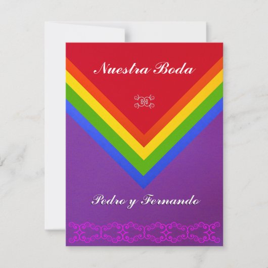 Invitación - Nuestra Boda - Bandera del arcoiris Kaart (Voorkant)