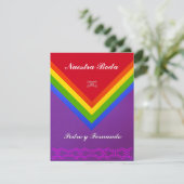 Invitación - Nuestra Boda - Bandera del arcoiris Kaart (Staand voorkant)