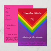 Invitación - Nuestra Boda - Bandera del arcoiris Kaart (Voorkant / Achterkant)