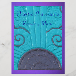 Invitación - Nuestro Aniversario - Azul y púrpura Kaart