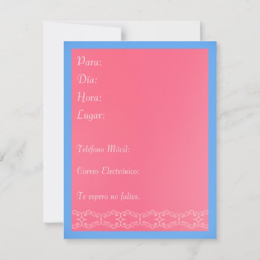 Invitación - Nuestro Aniversario Kaart (Achterkant)