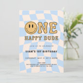 INVITACIÓN ONE HAPPY DUDE BIRTHDAY KAART (Staand voorkant)
