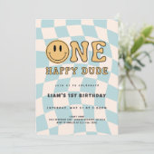 INVITACIÓN ONE HAPPY DUDE BIRTHDAY KAART (Staand voorkant)