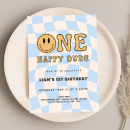 INVITACIÓN ONE HAPPY DUDE BIRTHDAY KAART