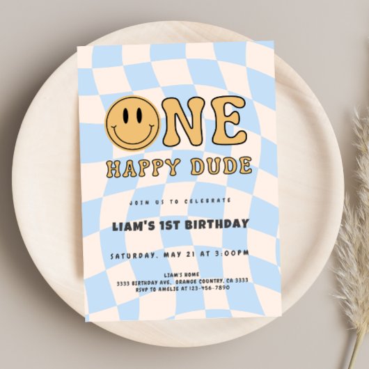 INVITACIÓN ONE HAPPY DUDE BIRTHDAY KAART