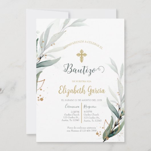 Invitación para bautismo kaart (Voorkant)