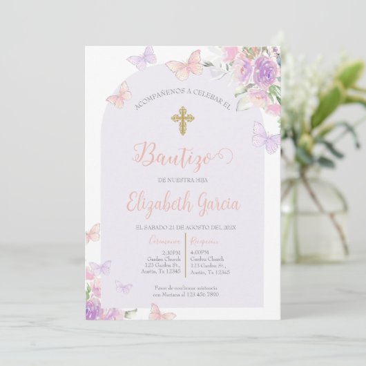 Invitación para bautismo kaart (Staand voorkant)