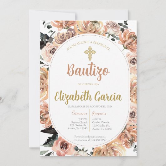 Invitación para bautismo kaart (Voorkant)