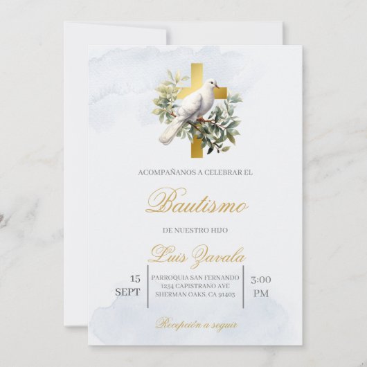 Invitación para bautismo kaart (Voorkant)
