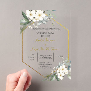 Invitación para boda de oro acryl uitnodigingen